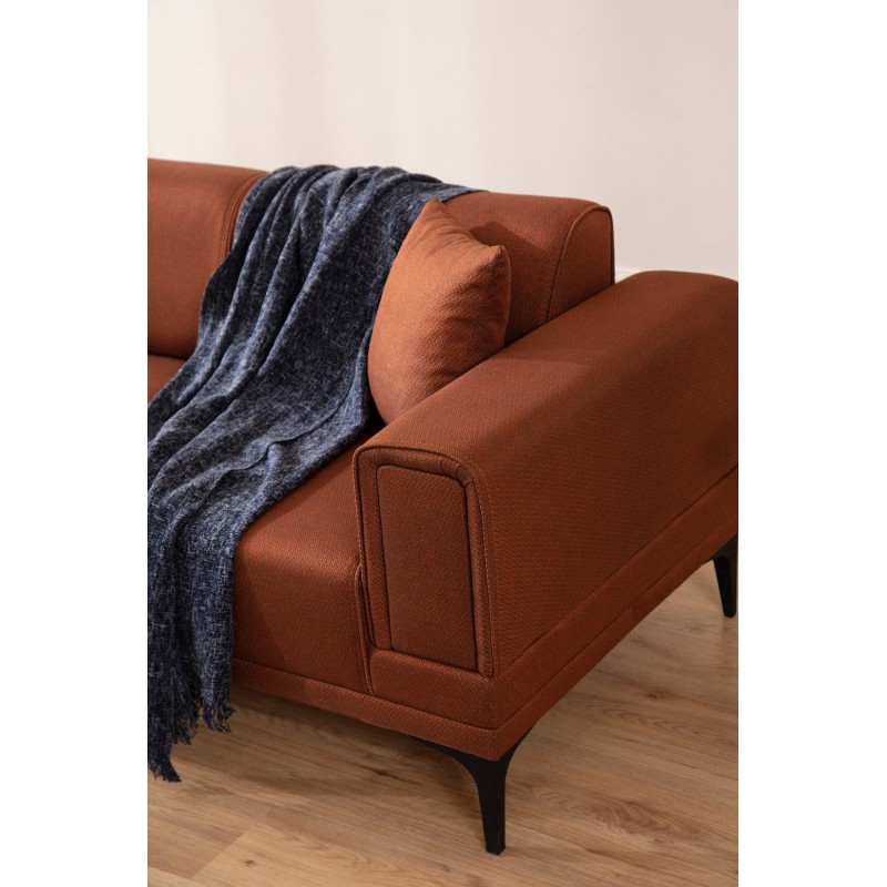 Corner Sofa-Bed Horizon Left - Tile Red Tile Red