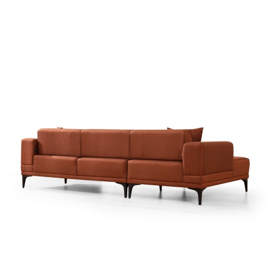 Corner Sofa-Bed Horizon Left - Tile Red Tile Red