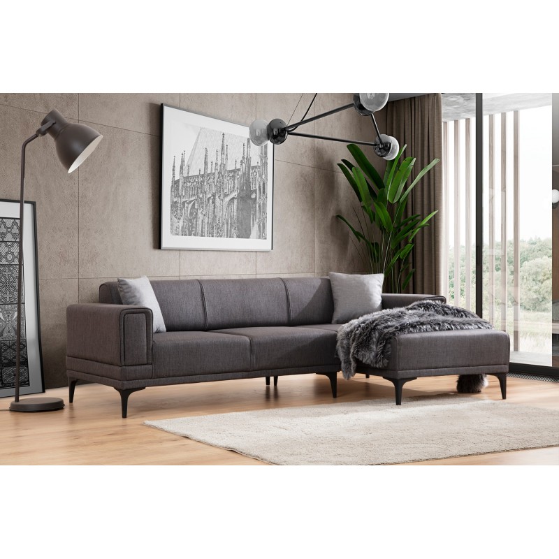 Atelier del Sofa Corner Sofa-Bed Horizon Right - Dark Grey Dark Grey
