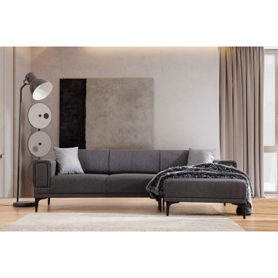 Atelier del Sofa Corner Sofa-Bed Horizon Right - Dark Grey Dark Grey