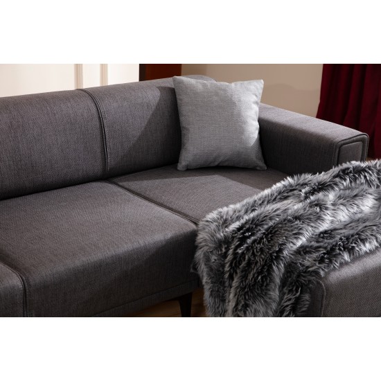 Atelier del Sofa Corner Sofa-Bed Horizon Right - Dark Grey Dark Grey