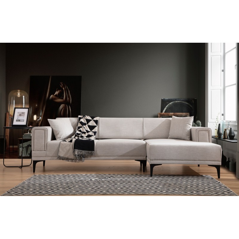 Corner Sofa-Bed Horizon Right - Ecru Ecru