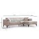 Corner Sofa-Bed Horizon Right - Ecru Ecru