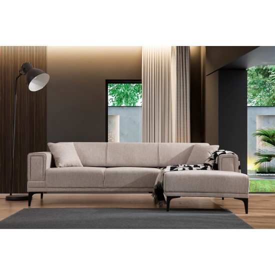 Corner Sofa-Bed Horizon Right - Light Brown Light Brown Corner Sofa-Bed Horizon Right - Light Brown Light Brown