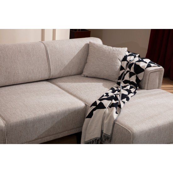 Corner Sofa-Bed Horizon Right - Light Brown Light Brown Corner Sofa-Bed Horizon Right - Light Brown Light Brown