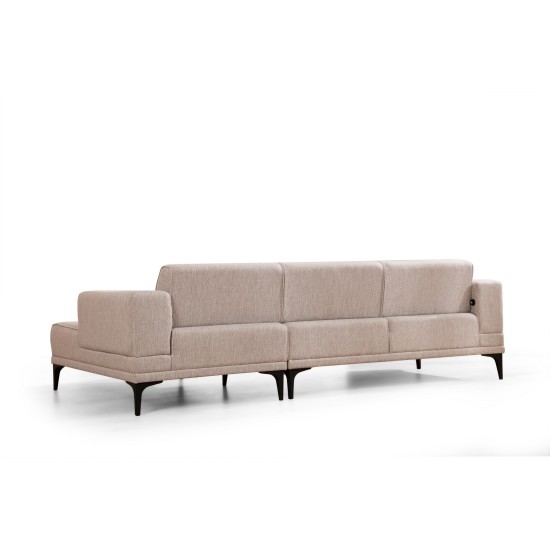 Corner Sofa-Bed Horizon Right - Light Brown Light Brown Corner Sofa-Bed Horizon Right - Light Brown Light Brown