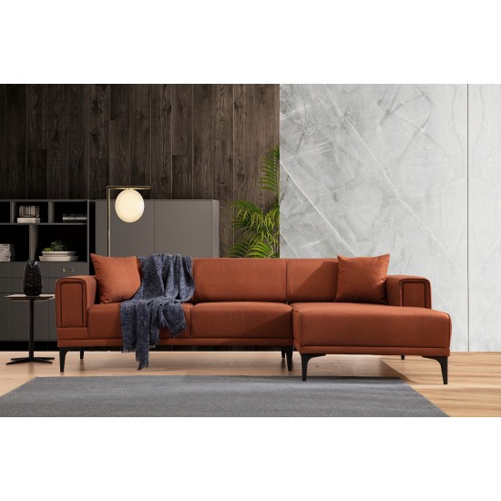 Corner Sofa-Bed Horizon Right - Tile Red Tile Red