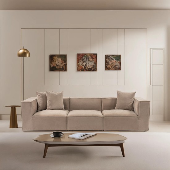 3-Seat Sofa Sora 3 - Cappuccino Cappuccino 3-Seat Sofa Sora 3 - Cappuccino Cappuccino