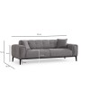 3-Seat Sofa-Bed Athena 3 Seater - Light Grey Light Grey