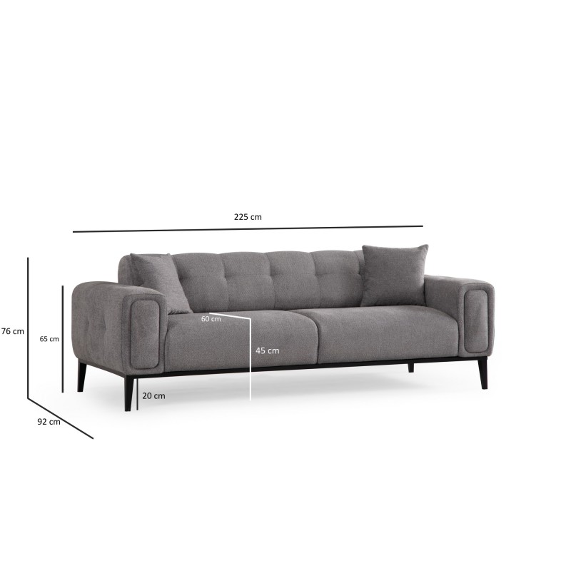 3-Seat Sofa-Bed Athena 3 Seater - Light Grey Light Grey