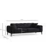 3-Seat Sofa-Bed Athena 3 Seater - Black Black