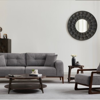 Τριθέσιος Καναπές - Sinor 3 - Χρώμα Ανοιχτό Γκρι - 225x92x75εκ