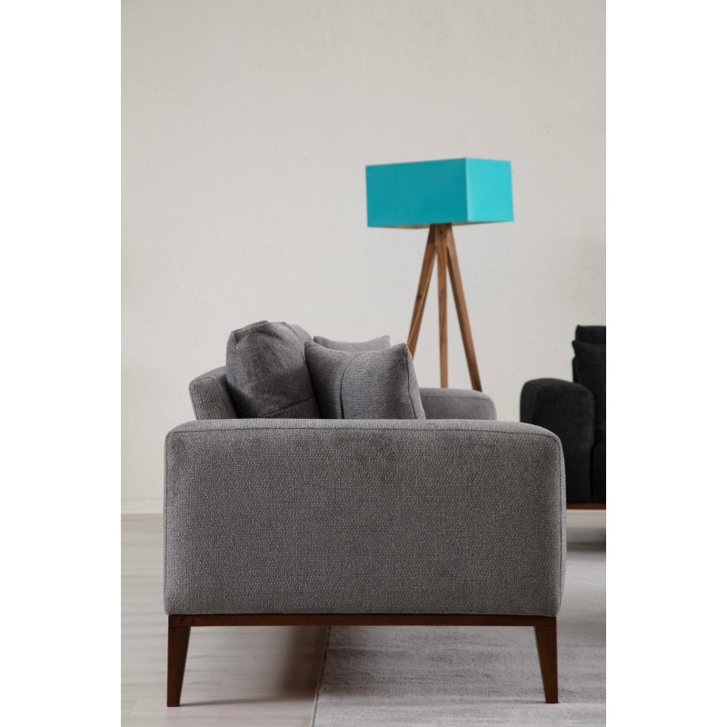 Τριθέσιος Καναπές - Sinor 3 - Χρώμα Ανοιχτό Γκρι - 225x92x75εκ