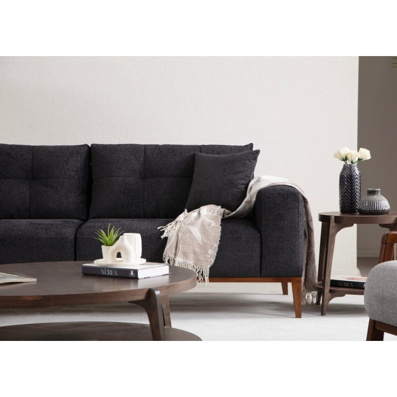 Τριθέσιος Καναπές - Sinor 3 - Χρώμα Ανθρακί - 225x92x75εκ