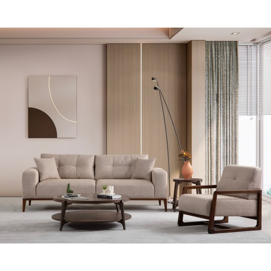 Τριθέσιος Καναπές - Sinor 3 - Χρώμα Μπεζ - 225x92x75εκ Τριθέσιος Καναπές - Sinor 3 - Χρώμα Μπεζ - 225x92x75εκ