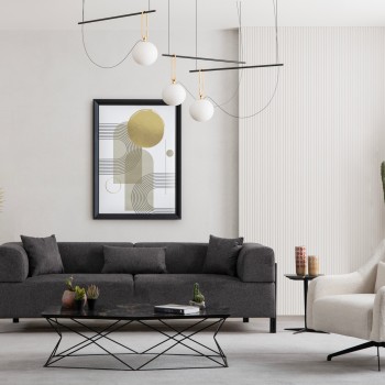 Τριθέσιος Καναπές Gio - Χρώμα Ανθρακί - 225x93x75εκ