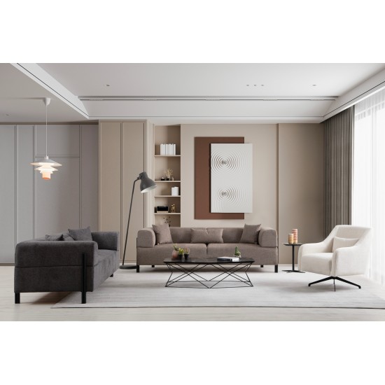 Τριθέσιος Καναπές Gio - Χρώμα Ανθρακί - 225x93x75εκ Τριθέσιος Καναπές Gio - Χρώμα Ανθρακί - 225x93x75εκ