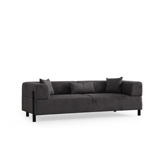 Τριθέσιος Καναπές Gio - Χρώμα Ανθρακί - 225x93x75εκ Τριθέσιος Καναπές Gio - Χρώμα Ανθρακί - 225x93x75εκ