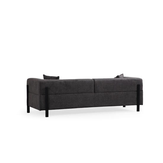 Τριθέσιος Καναπές Gio - Χρώμα Ανθρακί - 225x93x75εκ Τριθέσιος Καναπές Gio - Χρώμα Ανθρακί - 225x93x75εκ