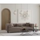 Τριθέσιος Καναπές Gio - Χρώμα Καφέ - 225x93x75εκ