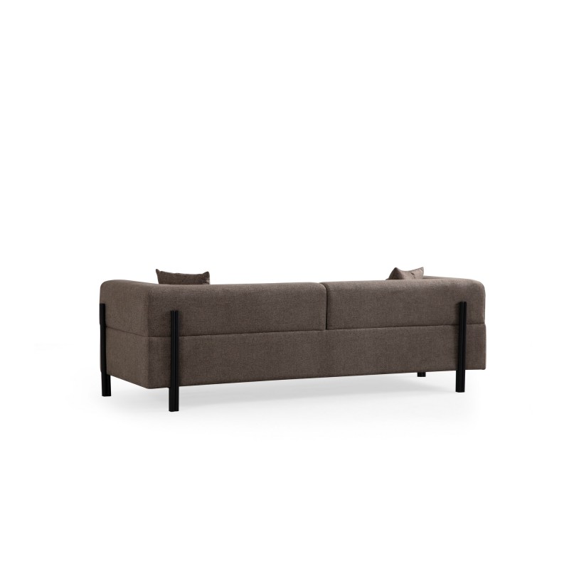 Τριθέσιος Καναπές Gio - Χρώμα Καφέ - 225x93x75εκ