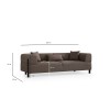 Τριθέσιος Καναπές Gio - Χρώμα Καφέ - 225x93x75εκ