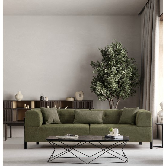 Τριθέσιος Καναπές Gio - Χρώμα Πράσινο - 225x93x75εκ Τριθέσιος Καναπές Gio - Χρώμα Πράσινο - 225x93x75εκ