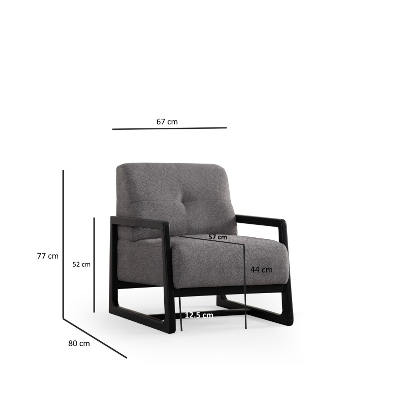 Wing Chair Athena Bergere - Light Grey Light Grey