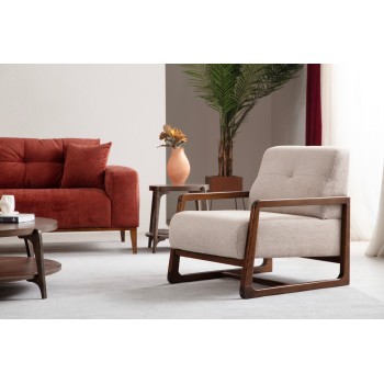 Wing Chair Athena Bergere - Beige Beige