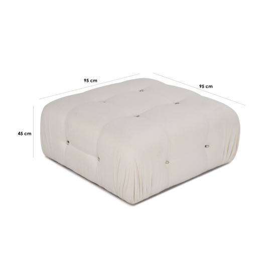 Πουφ - Bubble - Χρώμα Beige White - 95x95x45εκ