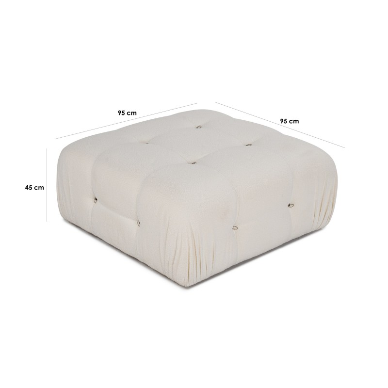 Πουφ - Bubble - Χρώμα Beige White - 95x95x45εκ