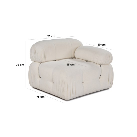 1-Seat Sofa Bubble 1R - Beige White 1-Seat Sofa Bubble 1R - Beige White