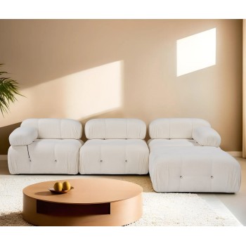 Corner Sofa Bubble Beige L1-O1-1R-PUF White