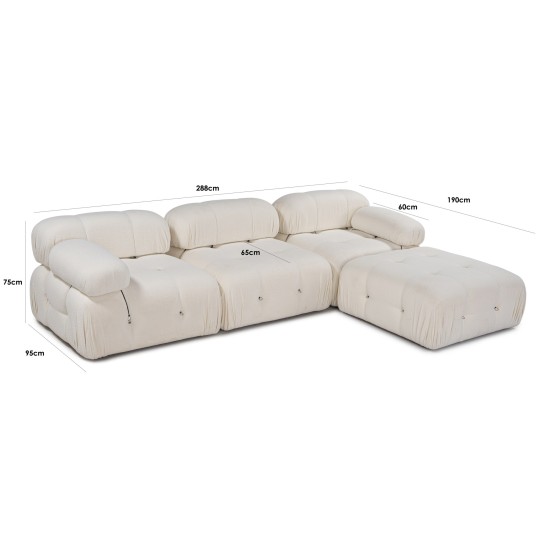 Corner Sofa Bubble Beige L1-O1-1R-PUF White
