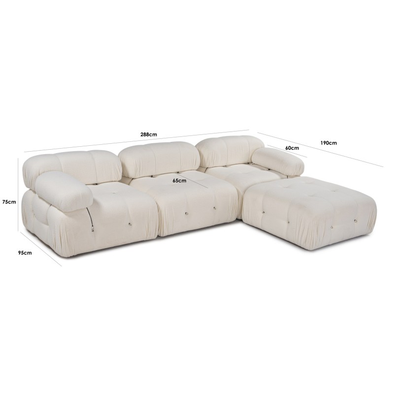 Corner Sofa Bubble Beige L1-O1-1R-PUF White