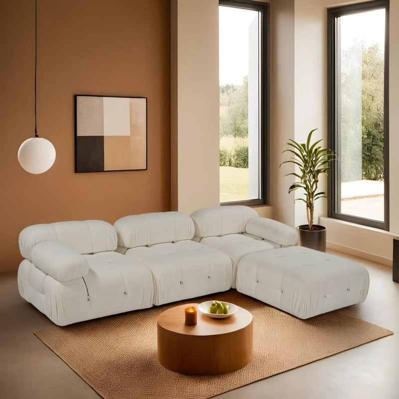 Corner Sofa Bubble Beige L1-O1-1R-PUF White