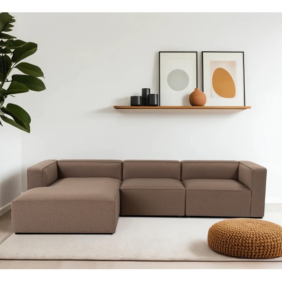 Corner Sofa Mora XL (ChlLeft-O1-1R) - Brown Brown Corner Sofa Mora XL (ChlLeft-O1-1R) - Brown Brown