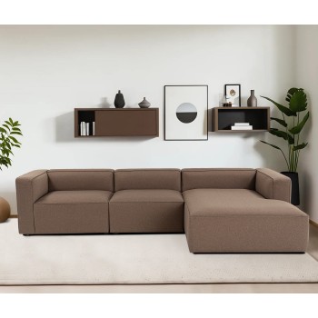 Corner Sofa Mora XL (L1-O1-ChlRight) - Brown Brown
