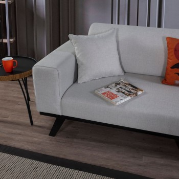 3-Seat Sofa-Bed Leon 3 Seater - Light Grey Light Grey