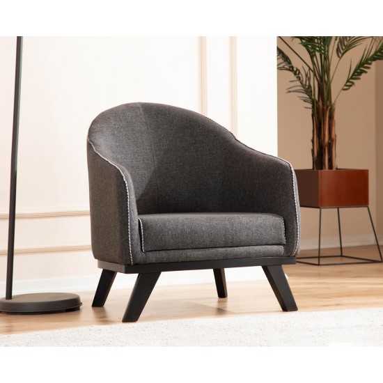 Wing Chair Leon - Anthracite Anthracite Wing Chair Leon - Anthracite Anthracite