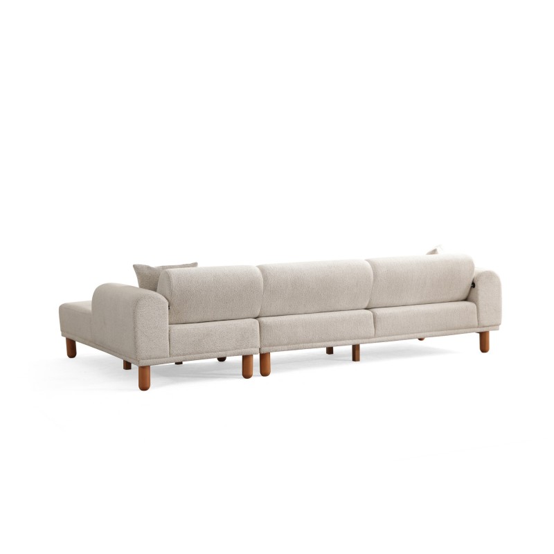 Corner Sofa-Bed Lyke Right - Cream Cream