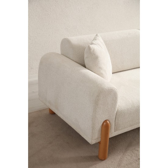 Corner Sofa-Bed Lyke Right - Cream Cream Corner Sofa-Bed Lyke Right - Cream Cream