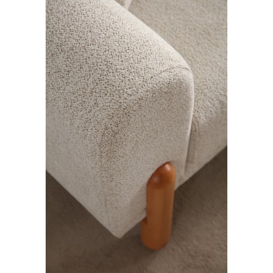 Corner Sofa-Bed Lyke Right - Cream Cream Corner Sofa-Bed Lyke Right - Cream Cream