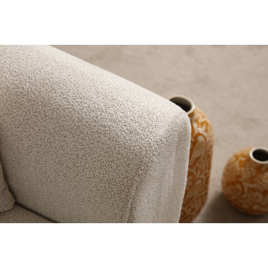 Corner Sofa-Bed Lyke Right - Cream Cream Corner Sofa-Bed Lyke Right - Cream Cream