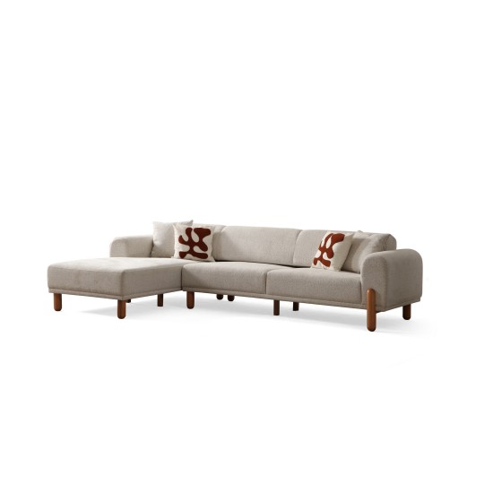 Corner Sofa-Bed Lyke Left - Cream Cream Corner Sofa-Bed Lyke Left - Cream Cream