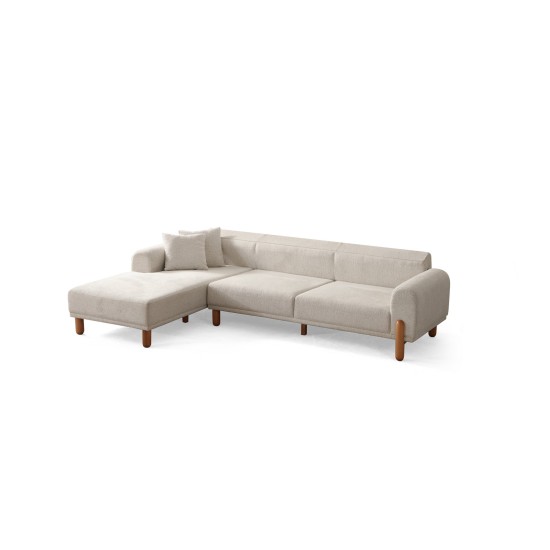 Corner Sofa-Bed Lyke Left - Cream Cream Corner Sofa-Bed Lyke Left - Cream Cream
