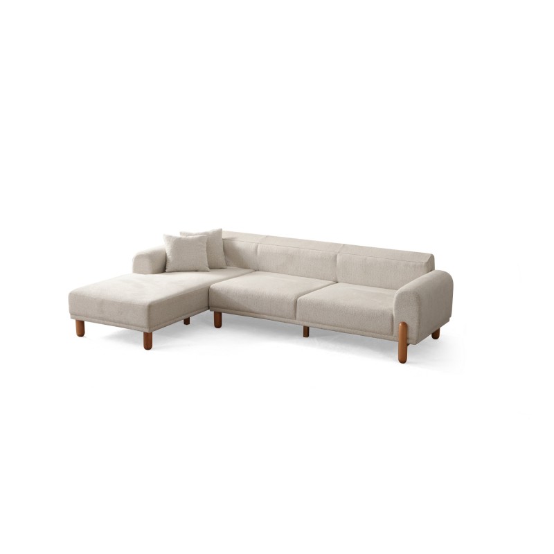 Corner Sofa-Bed Lyke Left - Cream Cream