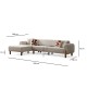 Corner Sofa-Bed Lyke Left - Cream Cream Corner Sofa-Bed Lyke Left - Cream Cream