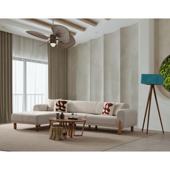 Corner Sofa-Bed Lyke Left - Cream Cream