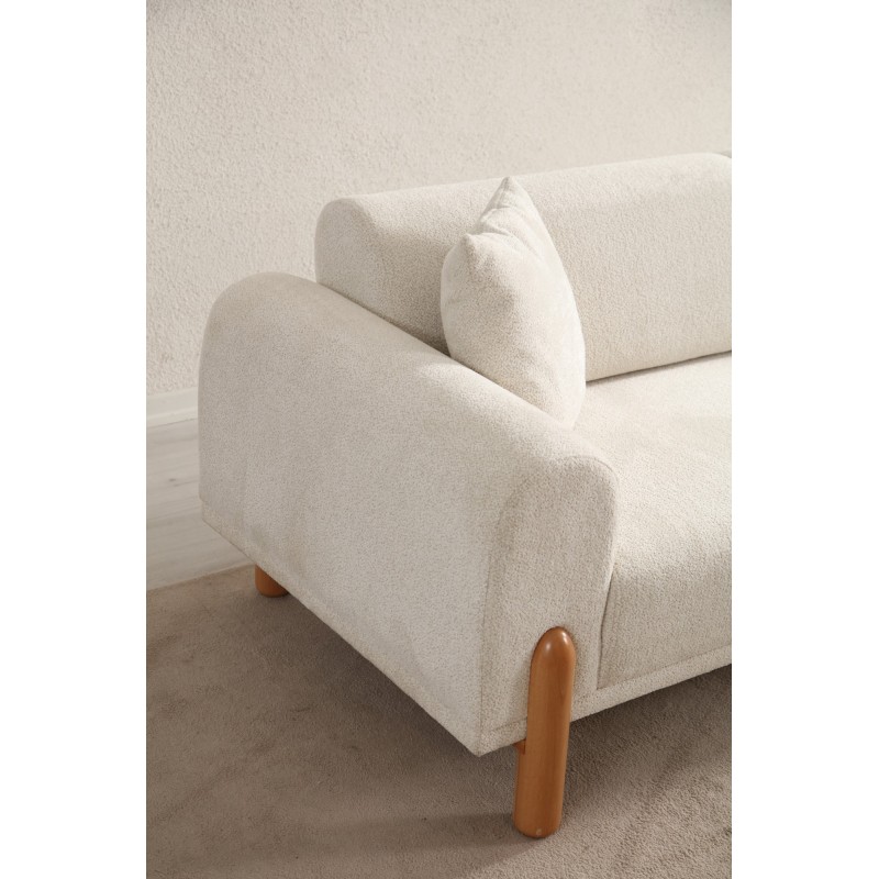 Corner Sofa-Bed Lyke Left - Cream Cream